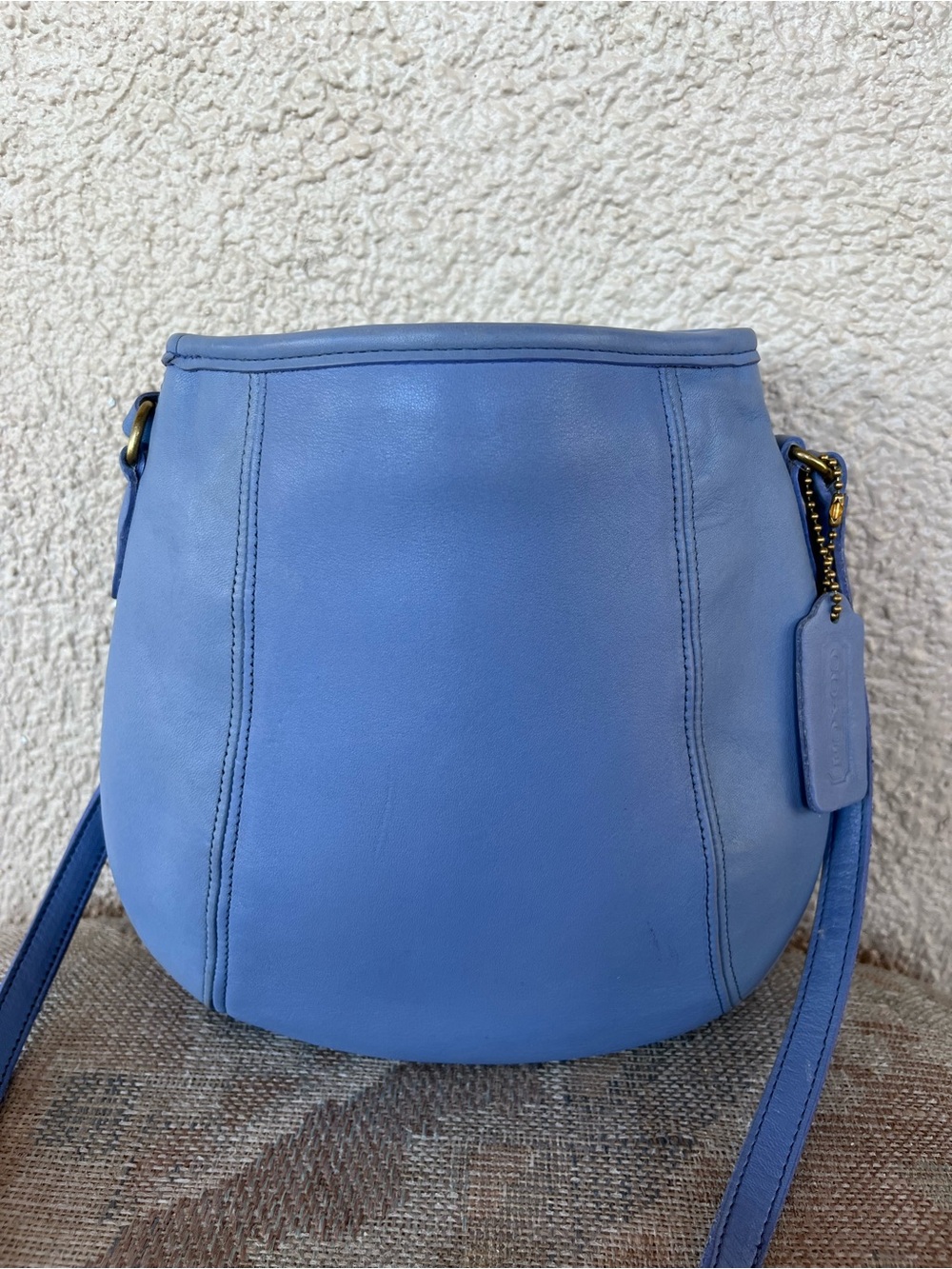 Vintage COACH Periwinkle Small Framed Pouch 9990, made in US 1997